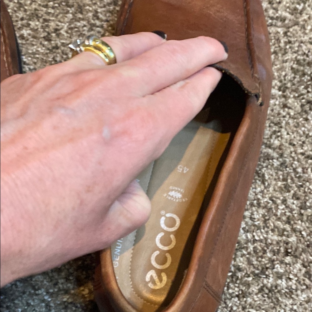 Ecco Brown Leather Slip-On Loafers Timeless Design - Picture 6 of 10